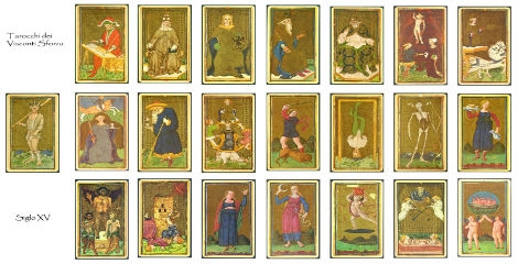 Imagem dos arcanos maiores do tarot visconti